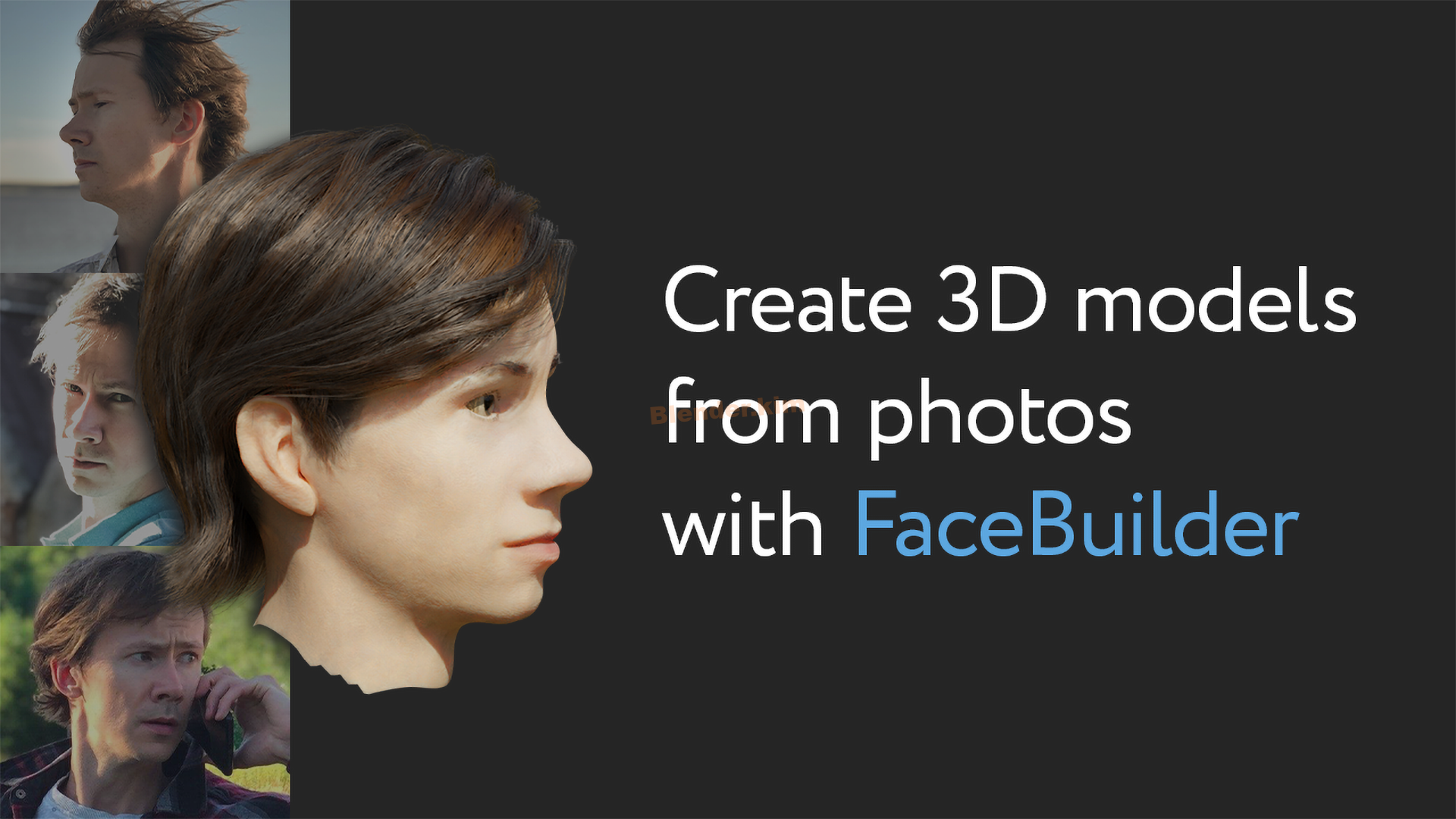 图片制作面部头部3D建模 KeenyTools FaceBuilder – Blender插件-魔酷网
