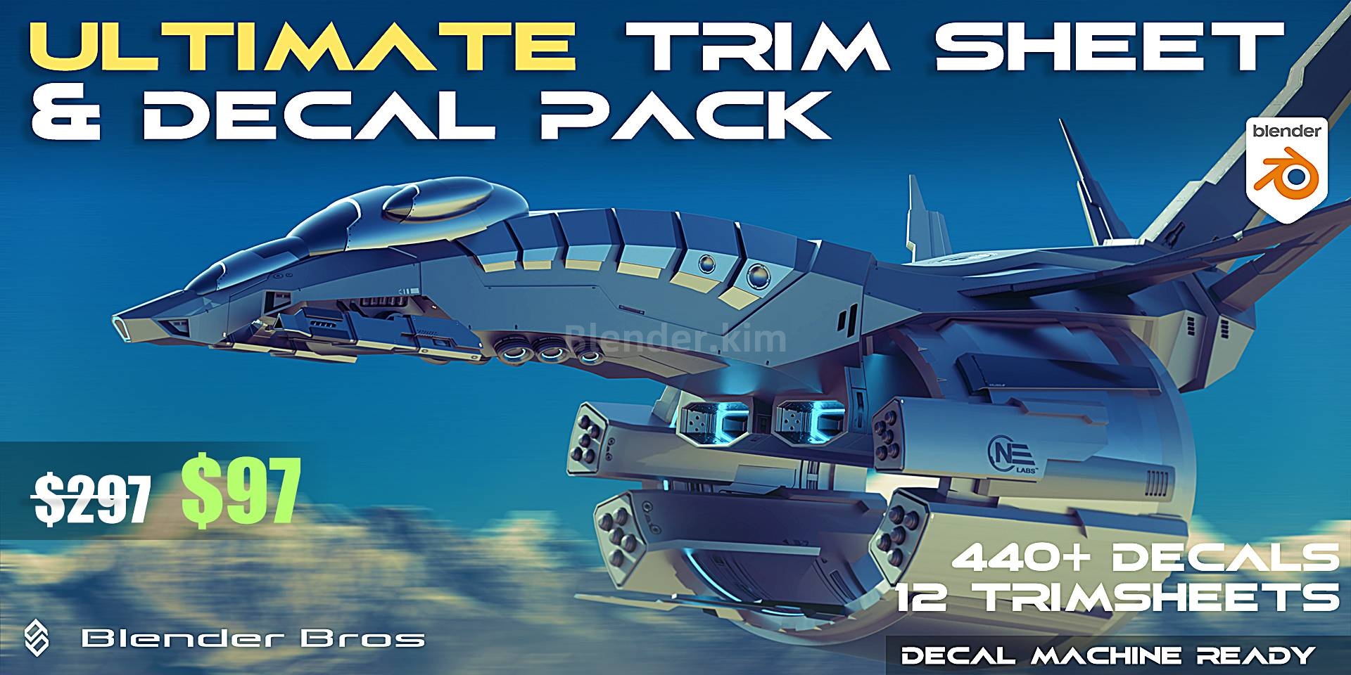 机身贴花装饰贴图材质预设 Ultimate Trim Sheet & Decal Pack-魔酷网