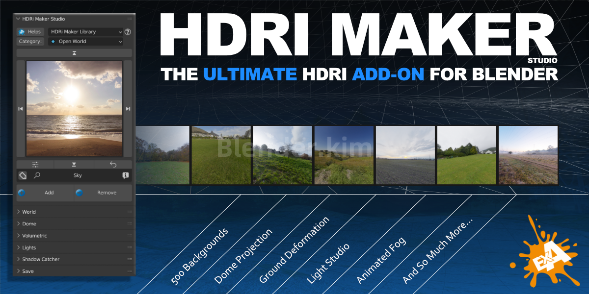 HDRI环境制作模拟插件Blender Market Hdri Maker – Blender插件-魔酷网