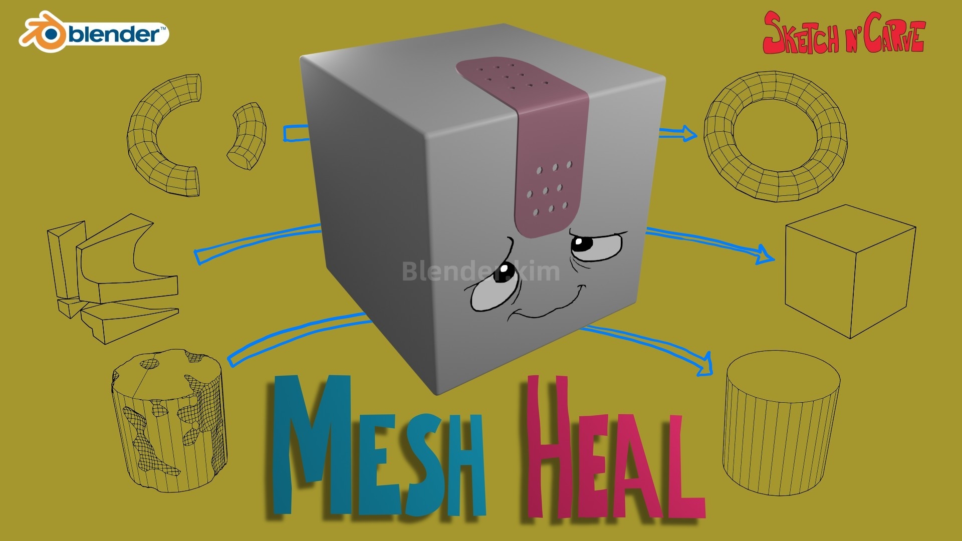 网格对象缺口修补插件 Mesh Heal – Blender插件-魔酷网